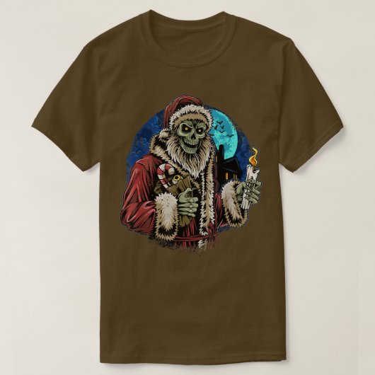 Zombie Santa Funny Sarcastic Ugly Kerstmis T-shirt (Design voorkant)