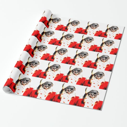 Zombie Santa Gift Wrap Cadeaupapier (Uitgerold)