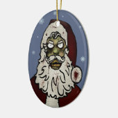 Zombie Santa Keramisch Ornament (Links)