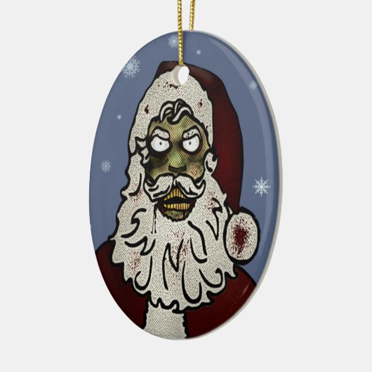 Zombie Santa Keramisch Ornament (Links)