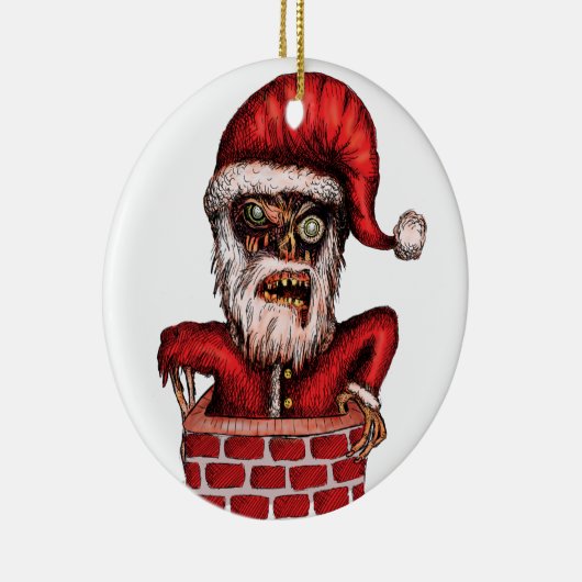 Zombie Santa Keramisch Ornament (Rechts)