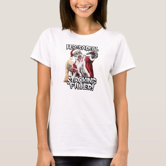 Zombie Santa Kersthorror T-shirt (Voorkant)