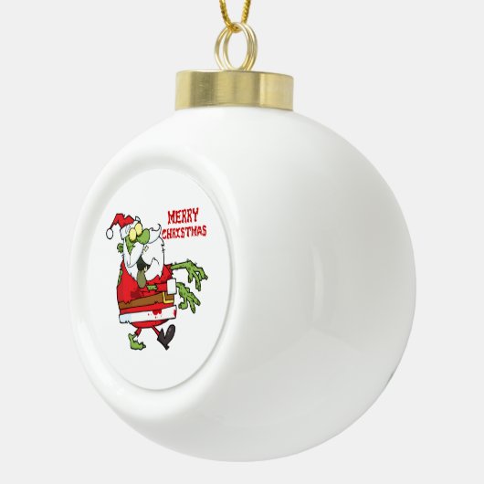 Zombie Santa Merry Kerstmis Keramische Bal Ornament (Rechts)