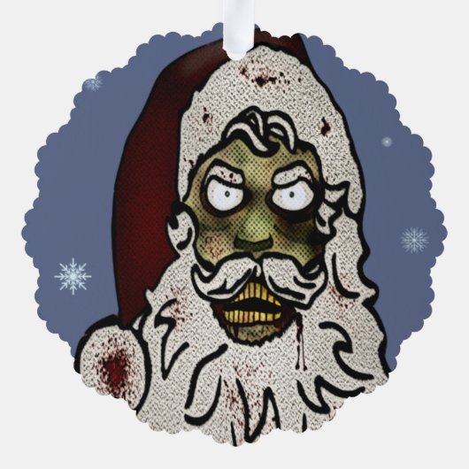 Zombie Santa Ornament Kaart (Achterkant)