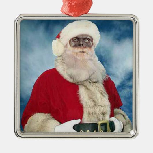 Zombie Santa Portrait-versiering Metalen Ornament (Voorkant)