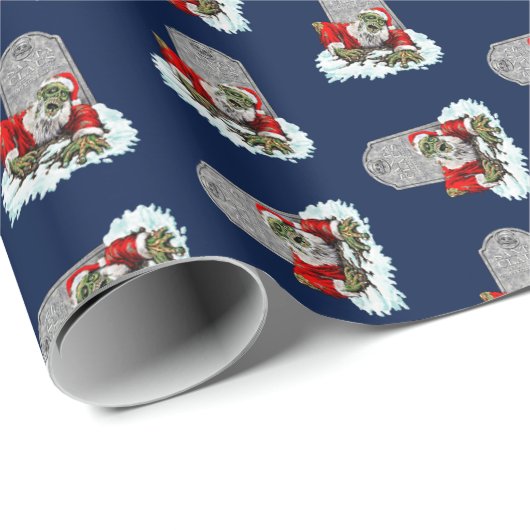 Zombie Santa Rises Kerstmis Cadeaupapier (Rol Hoek)