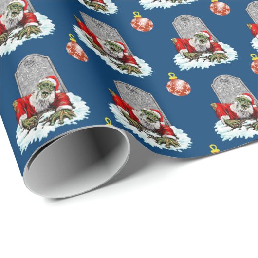 Zombie Santa Rises Kerstmis Cadeaupapier (Rol Hoek)