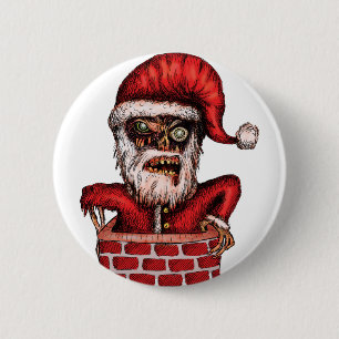 Zombie Santa Ronde Button 5,7 Cm