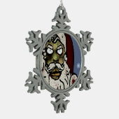 Zombie Santa Tin Sneeuwvlok Ornament (Links)
