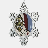 Zombie Santa Tin Sneeuwvlok Ornament (Rechts)
