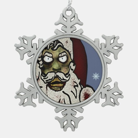 Zombie Santa Tin Sneeuwvlok Ornament (Voorkant)