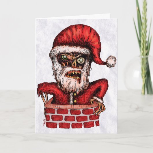 Zombie Santa - Wenskaart Feestdagen Kaart (Voorkant)
