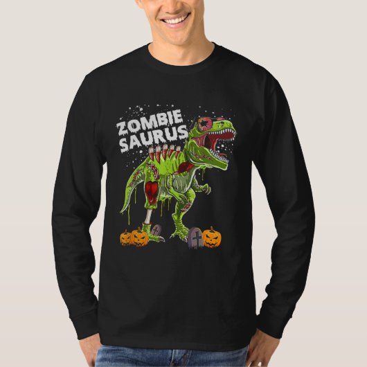 Zombie Saurus Halloween Kinderen Dinosaurus rex T-shirt (Voorkant)
