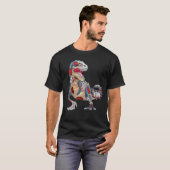 Zombie Saurus Halloween Zombie Skelet Dinosaurus T-shirt (Voorkant volledig)