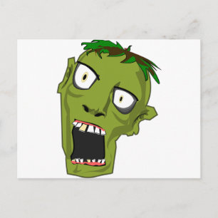 Zombie Scary Dead Halloween Face Cartoon Briefkaart