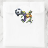 Zombie Scary Halloween Soccer Player aanpassen Ronde Sticker (Tas)