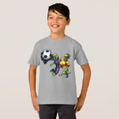 Zombie Scary Halloween Soccer Player Boy's T-shirt (Voorkant volledig)