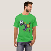Zombie Scary Halloween Soccer Player Mannen T-shirt (Voorkant volledig)