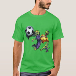 Zombie Scary Halloween Soccer Player Mannen T-shirt
