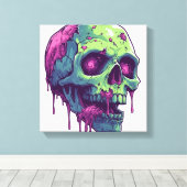 Zombie Schedel Apocalyps Canvas Afdruk (Insitu (Houten vloer))