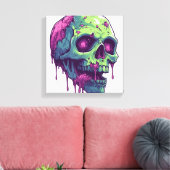 Zombie Schedel Apocalyps Canvas Afdruk (Insitu (Woonkamer))