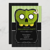 Zombie Schedel Halloween Feest Uitnodiging (Voorkant / Achterkant)