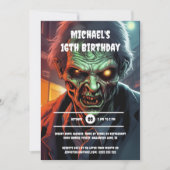 Zombie schepsel cartoon Halloween party boys Kaart (Voorkant)