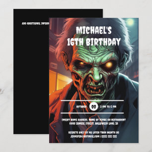 Zombie schepsel cartoon Halloween party boys Kaart