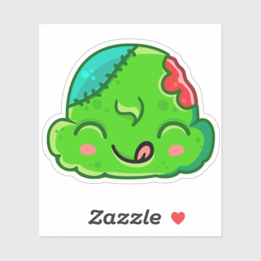 Zombie Scoop Yummy Face - Ice Cream Jump Sticker (Vel)