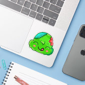 Zombie Scoop Yummy Face - Ice Cream Jump Sticker (Laptop met iPhone)