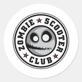Zombie Scooter Club Ronde Sticker