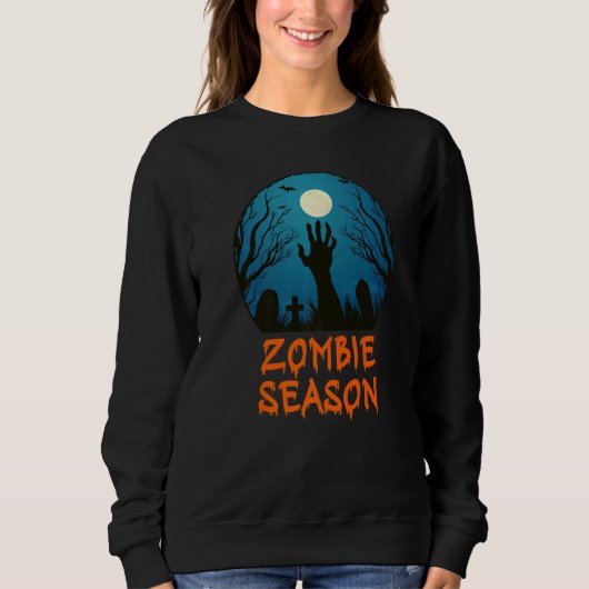 Zombie Season Moonlit Graveyard  Scary Kids Boys A Trui (Voorkant)
