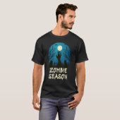 Zombie Season Moonlit Graveyard Scary Kinder Boys  T-shirt (Voorkant volledig)