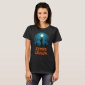 Zombie Season Moonlit Graveyard Scary Kinder Boys  T-shirt (Voorkant volledig)