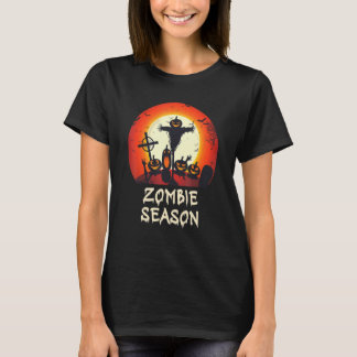 Zombie Season Moonlit Scary Graveyard  Kids Boys A T-shirt
