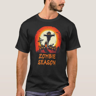 Zombie Seizoen Maanverlicht Griezelige Begraafplaa T-shirt