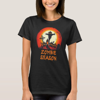 Zombie Seizoen Maanverlicht Griezelige Begraafplaa T-shirt