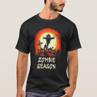 Zombie Seizoen Maanverlicht Griezelige Begraafplaa T-shirt
