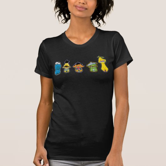 Zombie Sesamstraat-personages T-shirt (Voorkant)