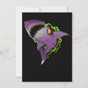 Zombie Shark - Cool Scary Illustration Kaart