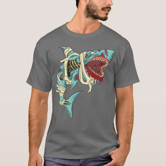 Zombie Shark Halloween vrienden T-shirt (Voorkant)