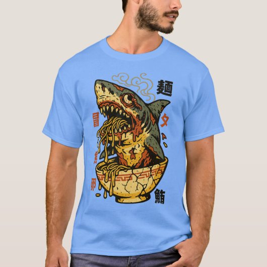 Zombie Shark Monster Ramen – griezelig Japans eten T-shirt