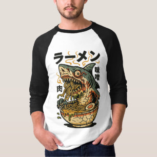 Zombie Shark Ramen - griezelige horror Japans eten T-shirt