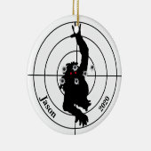 Zombie Shooting Target Pistool Shooter Kerstmis Keramisch Ornament (Rechts)