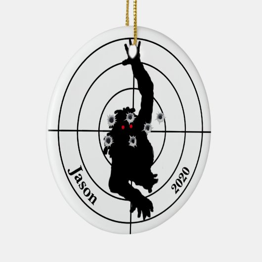 Zombie Shooting Target Pistool Shooter Kerstmis Keramisch Ornament (Rechts)