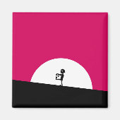 Zombie Silhouette met Full Moon Magneet (Voorkant)