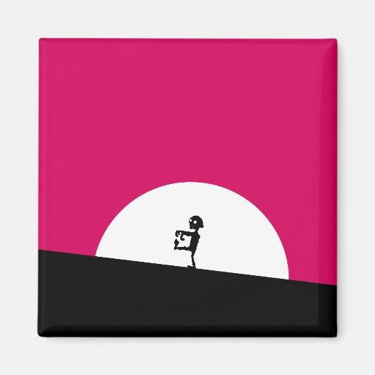 Zombie Silhouette met Full Moon Magneet (Voorkant)