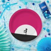 Zombie Silhouette met Full Moon Papieren Bordje (Feest)