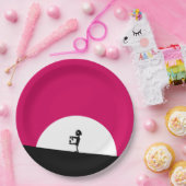 Zombie Silhouette met Full Moon Papieren Bordje (Feest)