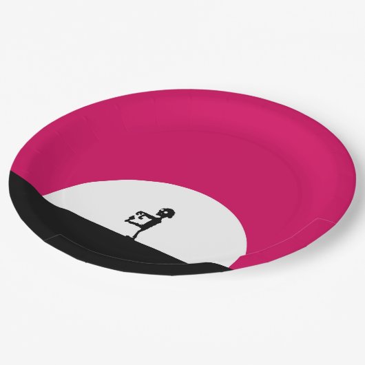 Zombie Silhouette met Full Moon Papieren Bordje (Gekanteld)